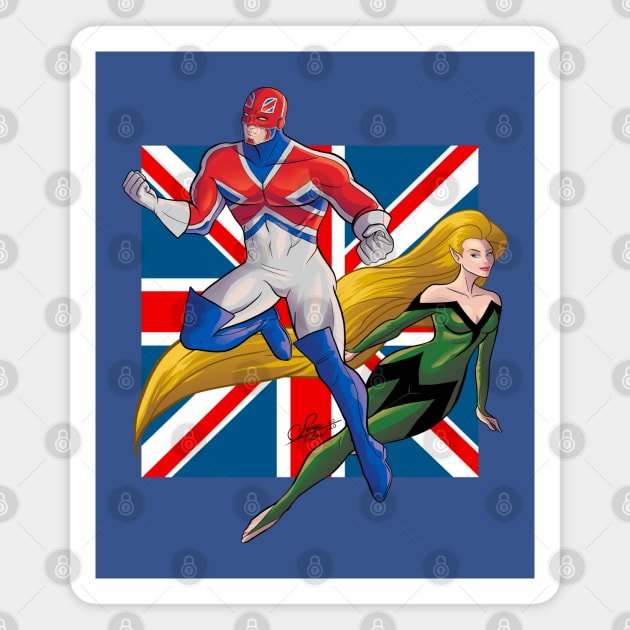 Captain Britain and Meggan Magnet by sergetowers80
